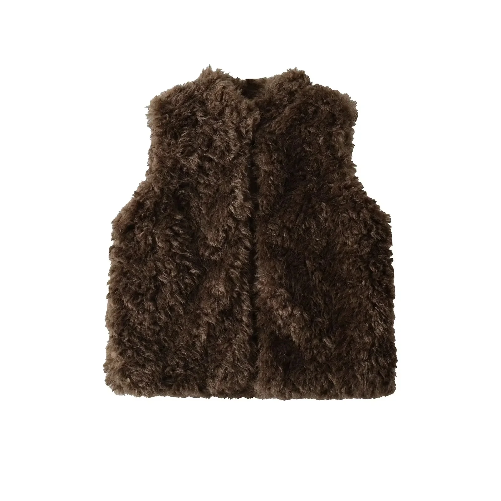 

Furry Women's Open Cardigan Vest Loose Slimming Single Button Autumn Winter Outerwear oulder Pad Top European Sle Ladies'...