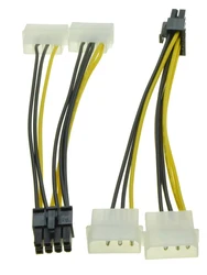 Dual 4 Pin Molex IDE TO 8Pin PCIE Power Supply Cable for PCIe Video Graphics Card Computer Case Motherboard
