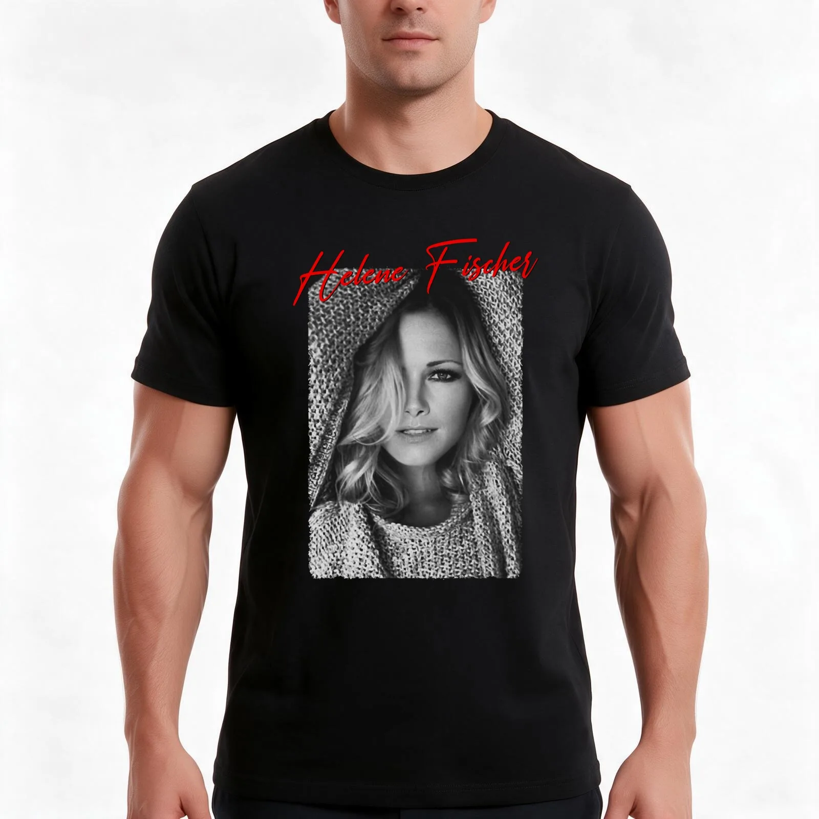 Funny Gifts Helene Fischer Cute Man T-Shirt, Summer Casual Cotton Tee, Oversized Streetwear Tops, Vintage Graphic Print