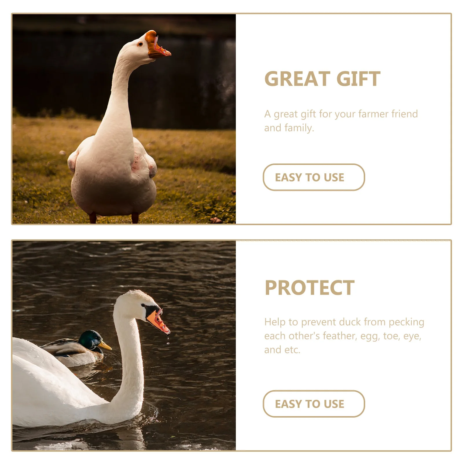 

50Pcs Large Goose Glasses Anti-Pecking Eye Mask Muscovy Farm Accessories Plastic Poultry Glasses Eye Mask for Farm