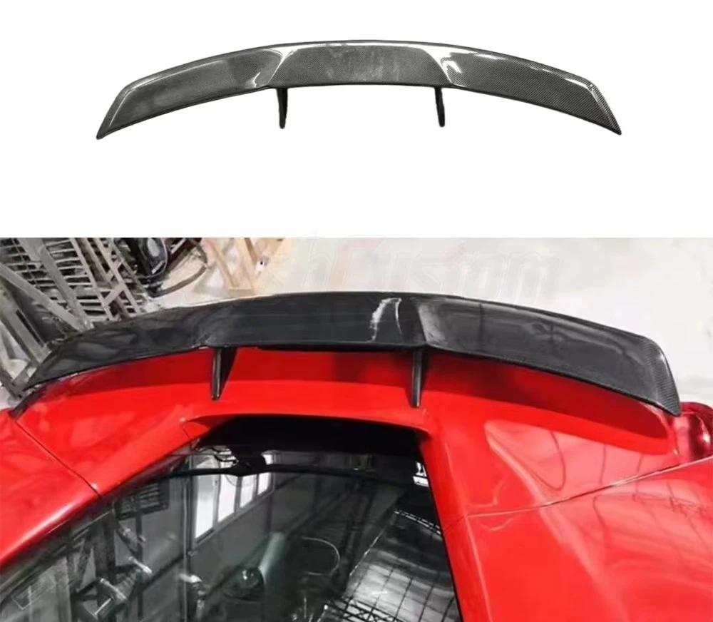 N Style Carbon Fiber Rear Spoiler Wing for  488 Aerodynamic Exterior Upgrade Vacuum Forming Process Increased Downforce
