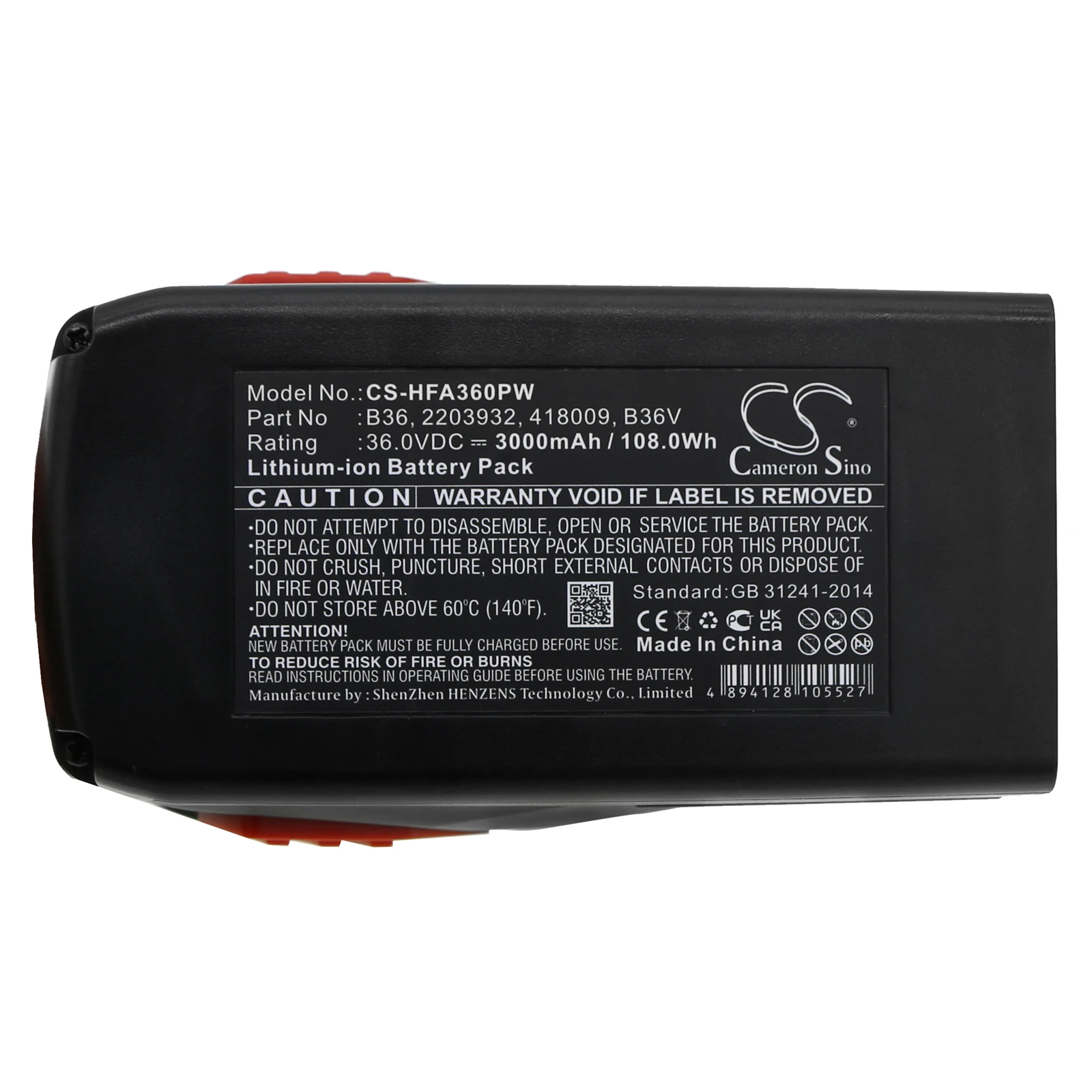 CS 3000mAh  Battery For HILTI 2203932  418009  B36  B36V TE6-A36  TE6-A Li  WSR36-A