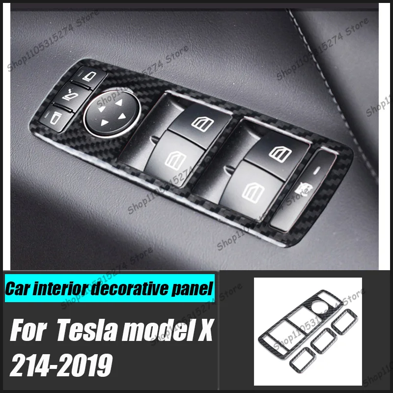 Suitable for Tesla Model X Carbon Fiber Window Lift Panel Accessories Modified Car Decorative Stickers