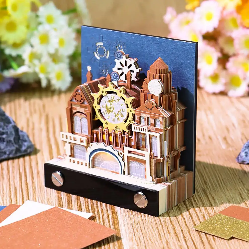 

2026 Calendar 3D Memo Pad With Led Lights Creative Desk Calendar Diy Paper Carving Art Craft Novel Gift For Party Favor ﻿ V0R9