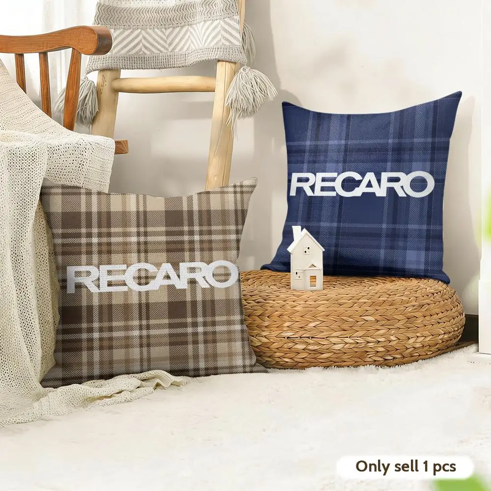 Fashion R-Recaro Classic Cushion Cover Natural Linen Pillow Cover Double-Sided Print Cushion Case for Sofa Home Decor Gift