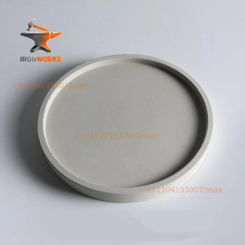 Round shaped concrete flowerpot tray silicone mold cement candlestick  tray mold  gypsum planter pallet mold