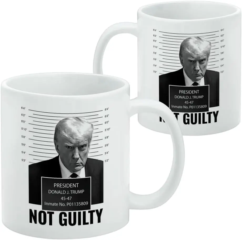 GRAPHICS & MORE Trump Mugshot Not Guilty Ceramic Coffee Mug, Novelty Gift Mugs for Coffee, Tea and Hot Drinks, 11oz, White