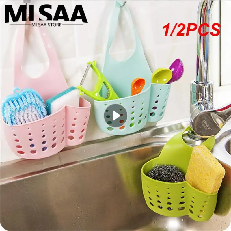 1/2PCS Drain Rack Adjustable Creative Silicone Sponge Pool Storage Supplies Bathroom Accessories Kitchen Organizer Faucet Holder