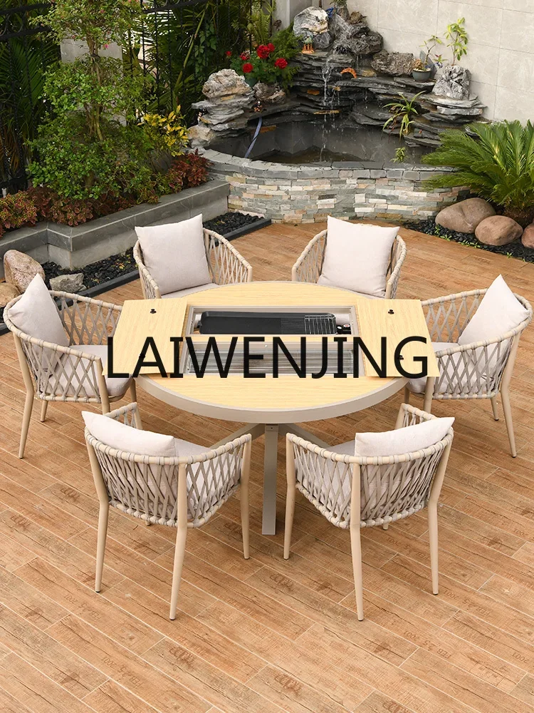 

Outdoor Barbecue Courtyard Dining Table Smoke-Free Electric Baking Pan Outdoor Grill Rack Household Barbecue Oven