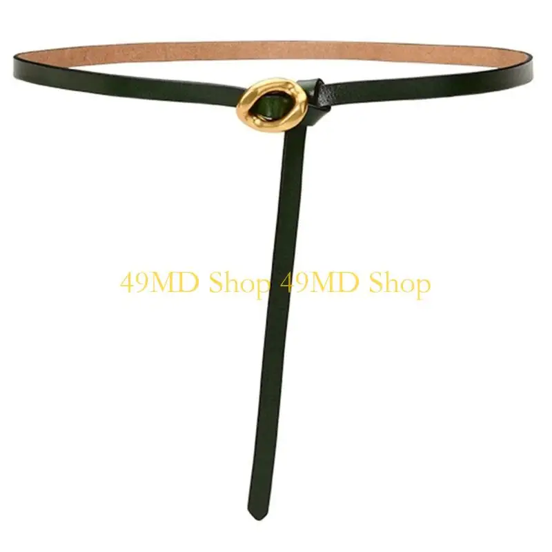 49md-エレガントな薄型ベルト女性のためのシンプルなスリムベルト自己結び目ウエストバンドドレスコート用装飾スキニーベルトデート用
