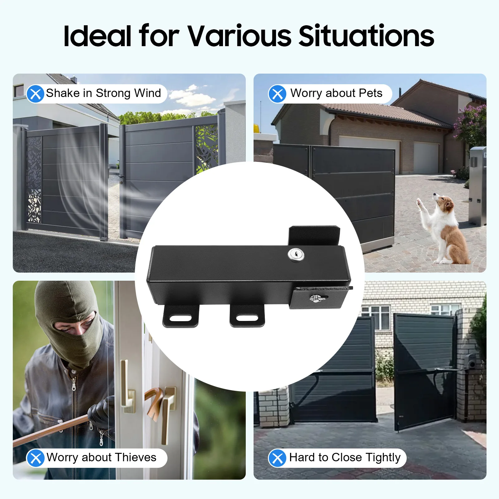 Fechadura elétrica automática para portão, fechadura elétrica para sistema de acionamento de portão oscilante DC 24 V