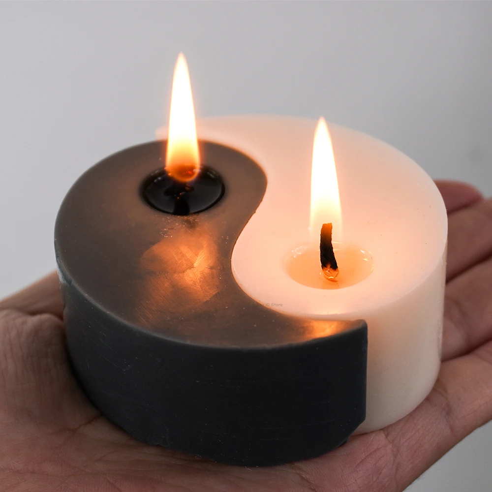 Yin Yang silikonowe formy do świec DIY świeczki zapachowe dokonywanie mydła gips żywica biżuteria formy odlewnicze artykuły do ​​dekoracji domu