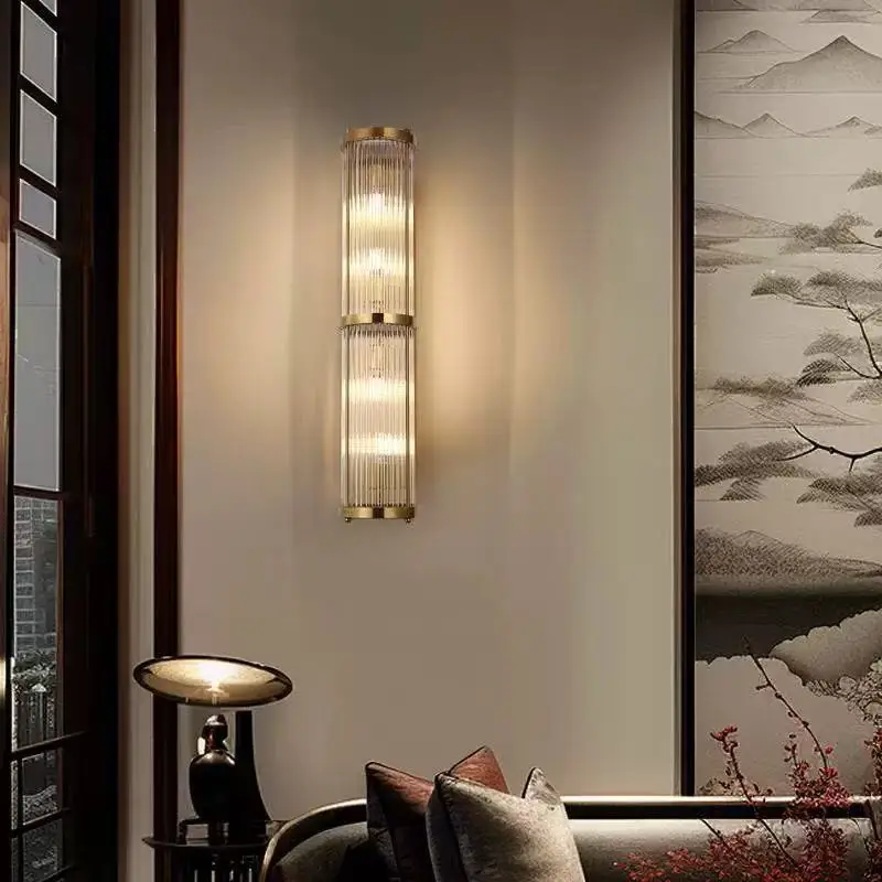 

Chinese style minimalist creative glass crystal wall lamp for living room/bedroom/hallway/hotel lobby lighting