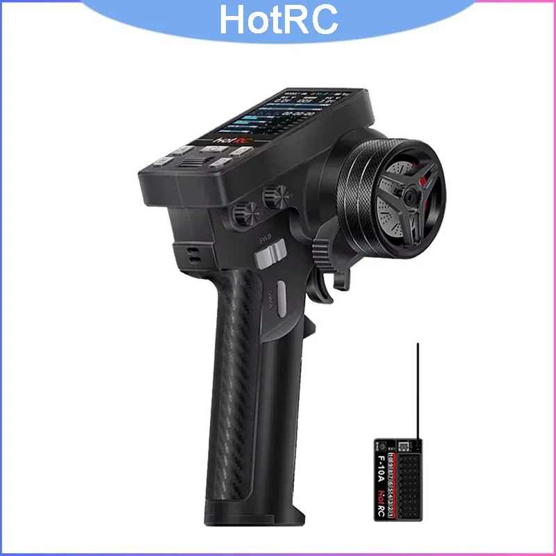 

HotRC CT-10B 10CH 2.4G Transmitter w/ Receiver, Color Screen for RC Crawler Drift Car Boat Tank Climbing Vehicle Parts