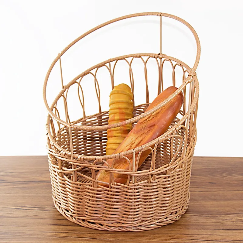 

French bread basket round oblique fritters storage washable moisture-proof mildew-proof imitation rattan