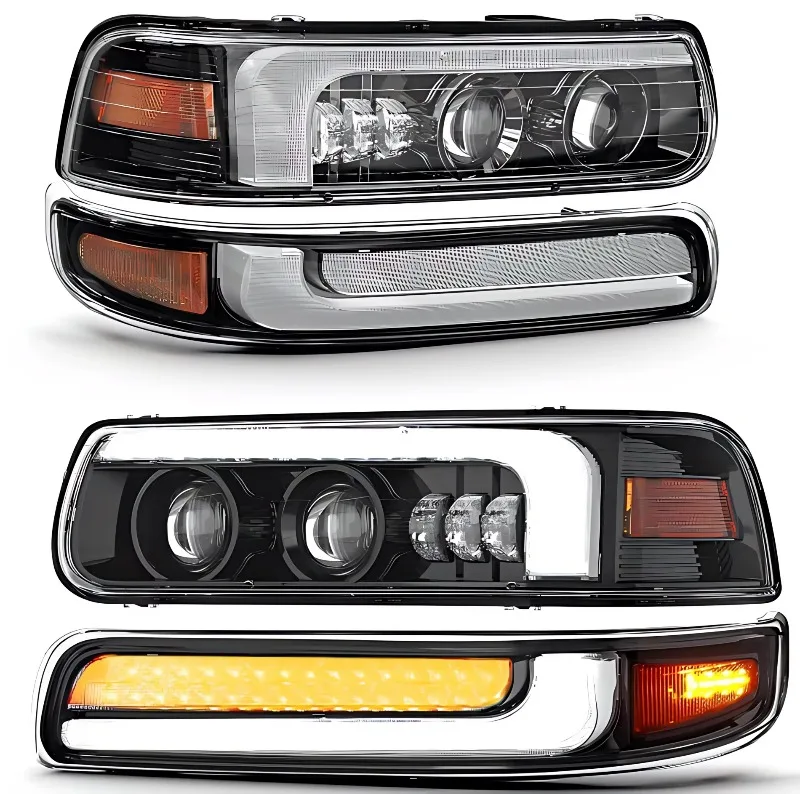 For Chevrolet Silverado LED Headlight Assembly Low Beam / High Beam/DRL/Turn Signal 32V 120W LED 12000LM 99-02 view 2