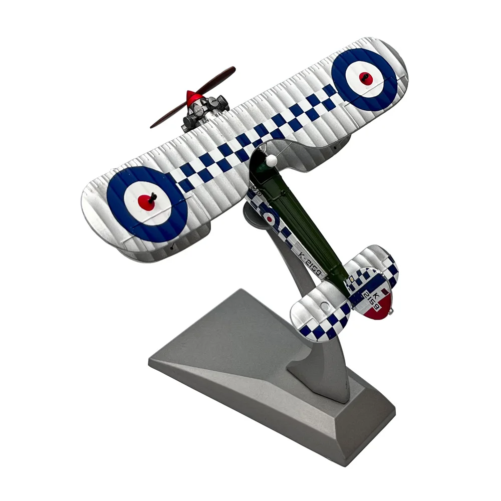 1:72 Scale WWI British Royal Air Force Bristol Bulldog Biplane Propeller Fighter Diecast Metal Plane Aircraft Model Toy