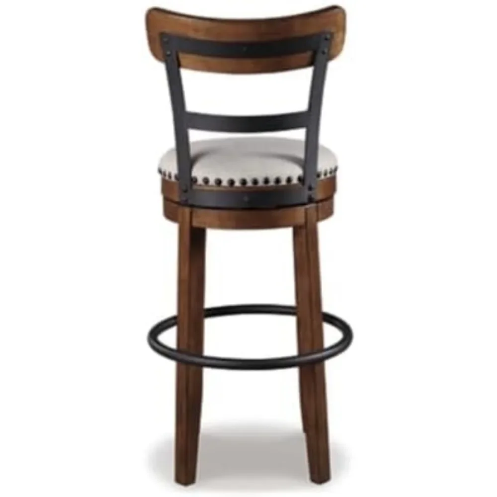 Valebeck 30" Farmhouse Pub Height Barstool, Brown