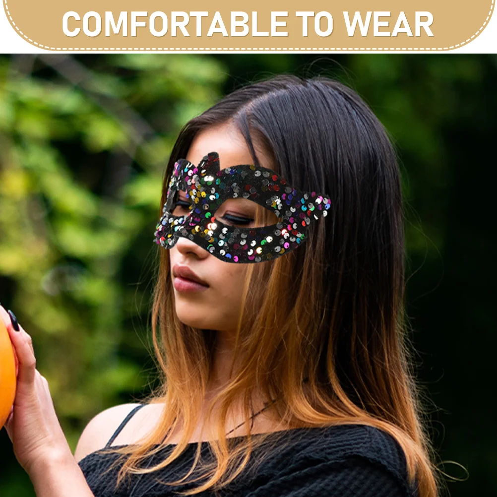 2pcs Sequin Vintage Party Masquerade Carnival Ball Prom Evening Costume Accessory Masquerade Accessory For Women