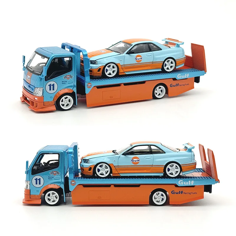 

MT TM TW 1:64 300 Series Custom Truck GULF R34 Diecast Diorama Car Model Toy MicroTurbo