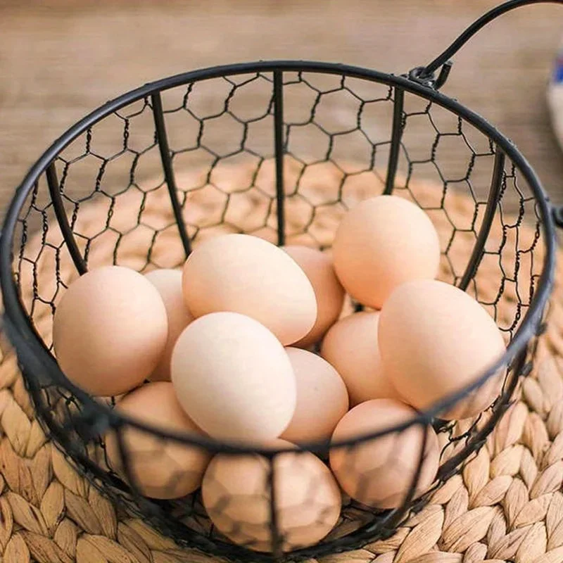 1Pc High Quality Kitchen Storage Metal Wire Egg Basket Farm Chicken Cover Egg Holder Organizer Storage Basket