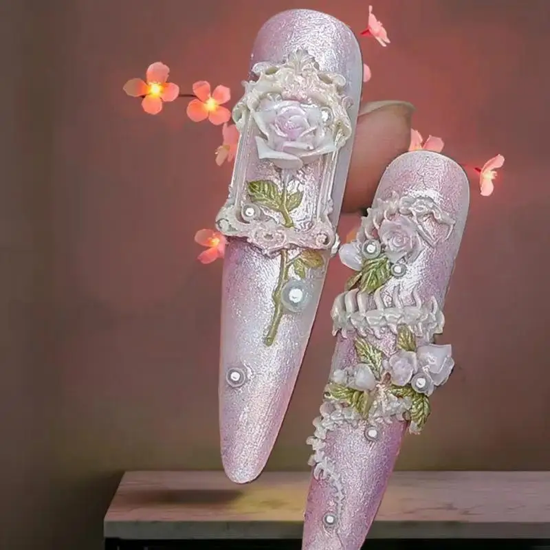 แม่พิมพ์ลายเล็บ 3 มิติ รูปโครงกระดูกสัตว์เลื้อยคลาน 1 ชิ้น อุปกรณ์เสริมสำหรับทำเล็บ DIY แม่แบบซิลิโคนสำหรับออกแบบเล็บสร้างสรรค์