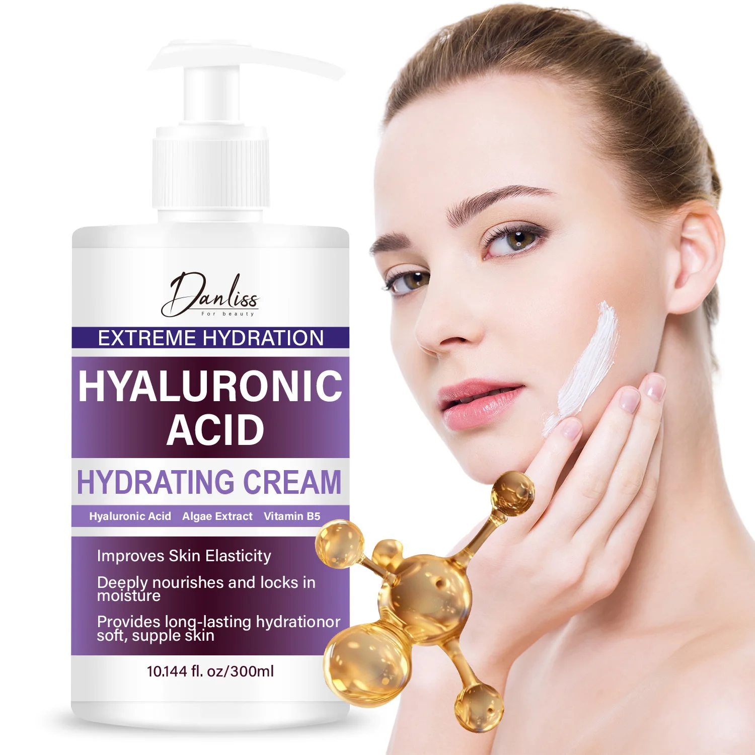 Extreme Hydration Hyaluronic Acid Hydrating Cream - with Algae Extract & Vitamin B5 - Plumping Hydration.