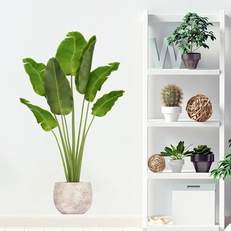 Waterproof Self-adhesive Green Plant Potted Wall Sticker Bedroom And Living Room Wall Decoration Stickers