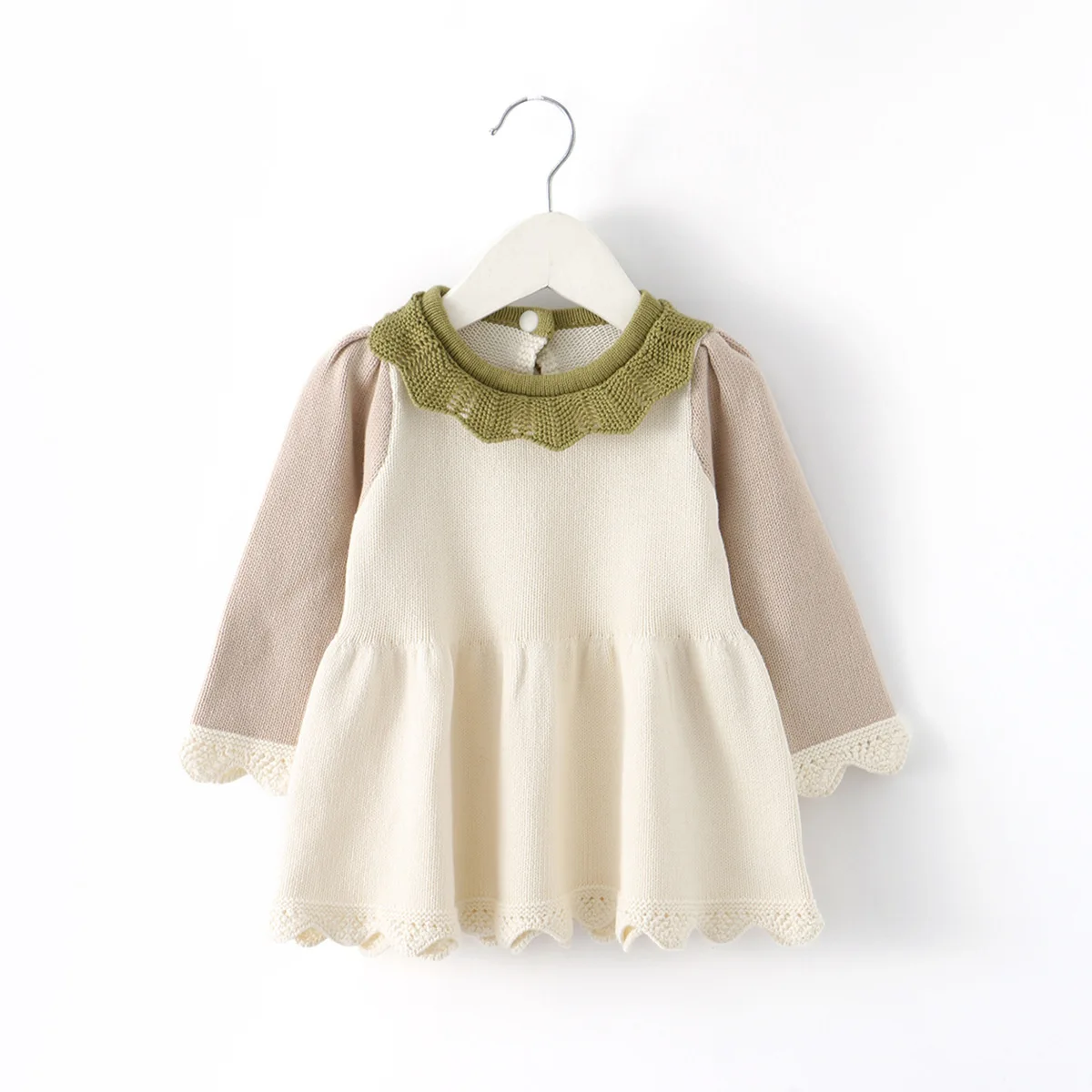 

‌2025 Autumn Baby Girls Knitted Long Sleeve Dress New Arrival Cute Toddler Outfit 0-4Yrs Fashionable Casual Spring Autumn Wear