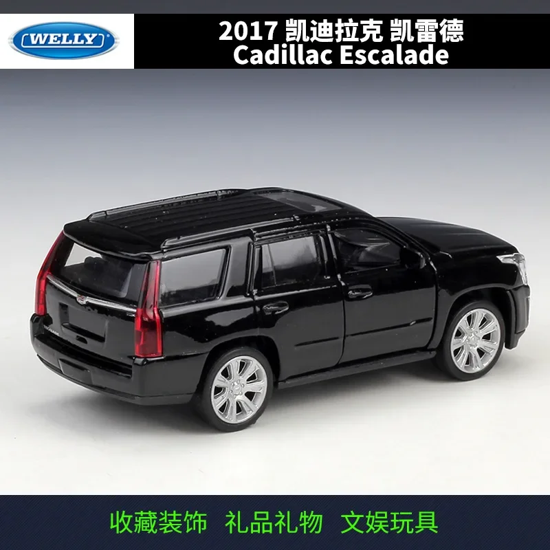 WELLY-vehículo de juguete Cadillac Escalade SUV, escala 1:36, 2017, modelo fundido a presión, coche extraíble, Colección educativa, regalo para