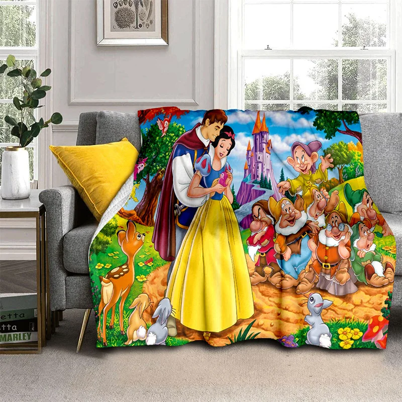 Fairy Tales Snow White Cartoon Soft Blankets,Keep Warm Throw Blanket Comfortable Blanket for Picnic Beds Sofa Home Bedroom Kids