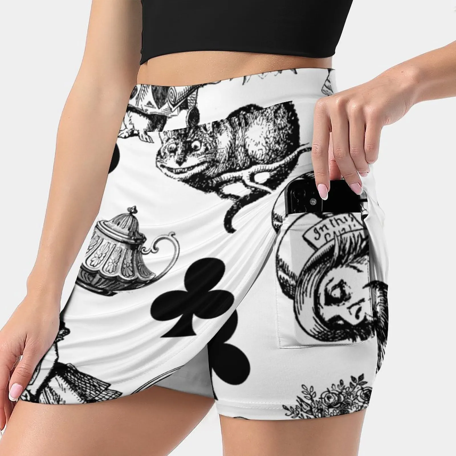 Alice'S Adventures In White Rabbit Mad Hatter Women's skirt Sport Skort Skirt With Pocket Fashion Korean Style Skirt 4Xl Skirts