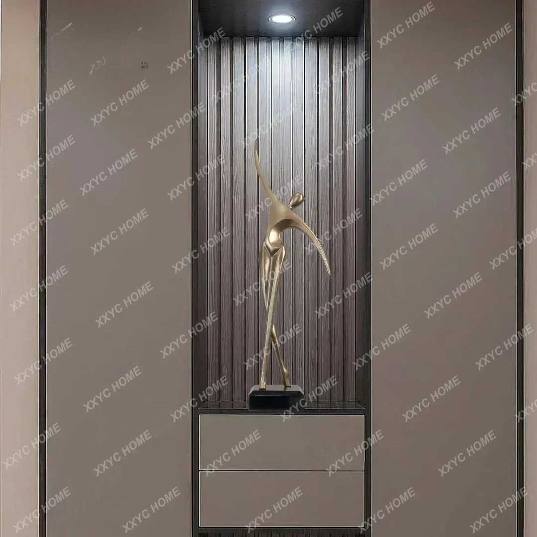 Entrance Decoration Long-Shaped Decoration Light Luxury Abstract Human-Shaped Art Sculpture Model Room Crafts Decoration Simple