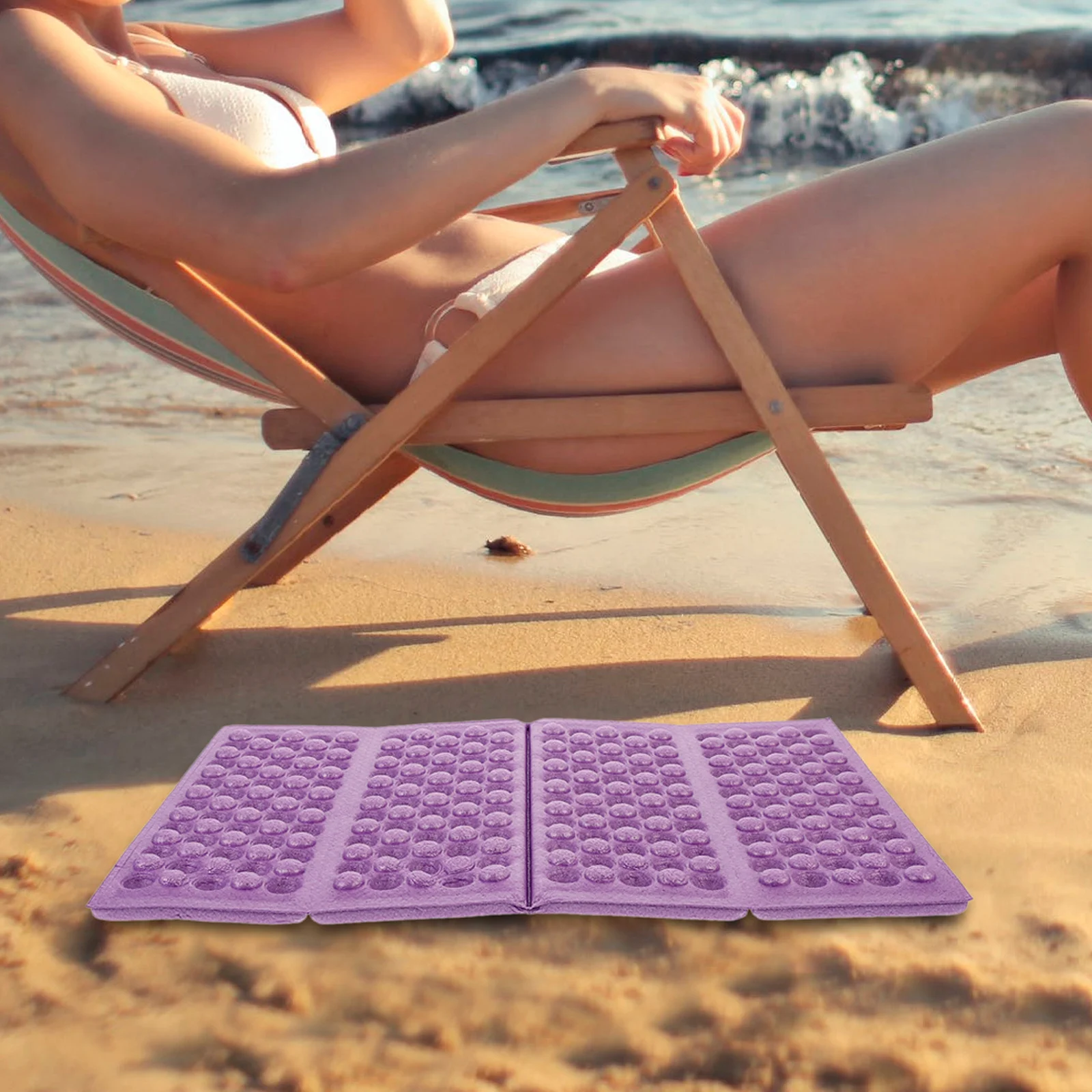 

Waterproof Foldable Foam Cushion Cushions Portable Outdoor Folding Mat Purple Mats
