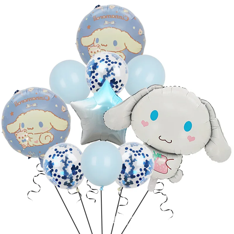 Ensemble de ballons Sanurgente, Cinnamoroll Kuromi My Melody, décoration de fête d'anniversaire mignonne, cadeau d'anniversaire Kawaii, ensemble de 10 pièces