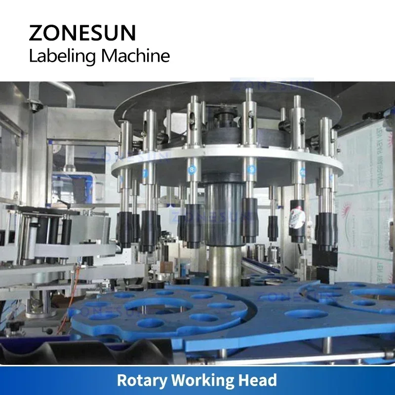 ZONESUN ZS-CYGDP6 Etichettatrice automatica per bottiglie cilindriche rotonde per etichette autoadesive per bevande e imballaggi di acqua minerale