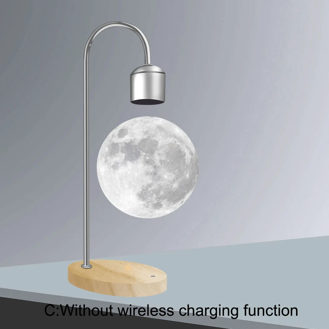 Lampe de bureau LED suspendue en forme de lune, impression 3D, sans couture, créative, décoration de la maison, veilleuse