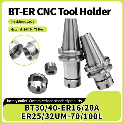 BT ER Tool Holder Knife Shank BT30 BT40 BT50 ER11 ER16 ER20 ER25 ER32 ER40 for CNC Milling Lathe Machine