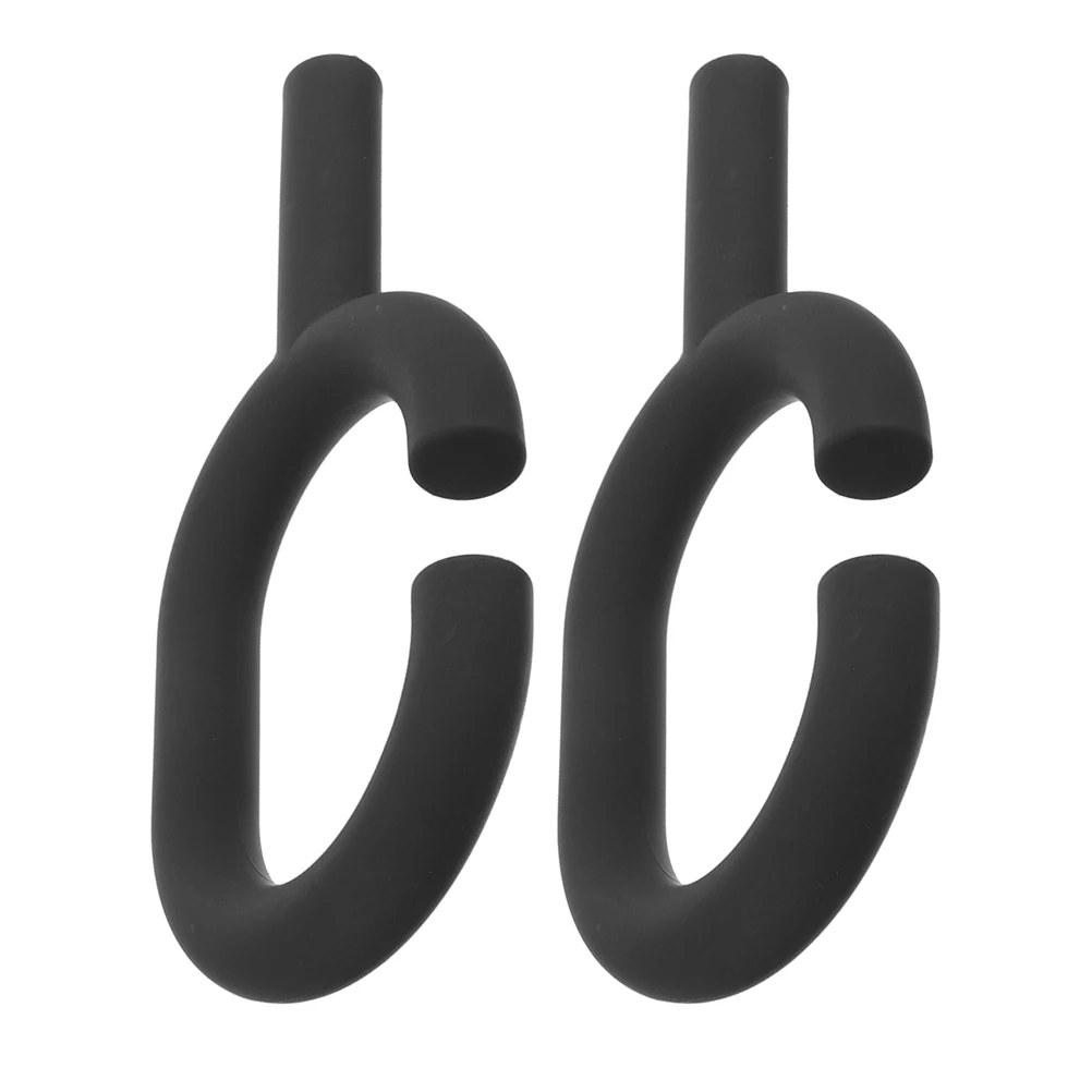 

2pcs Black Inverted Umbrella Handle Replacement Durable C-Shape Plastic Handrail Easy Repair Comfortable Hold Heavy