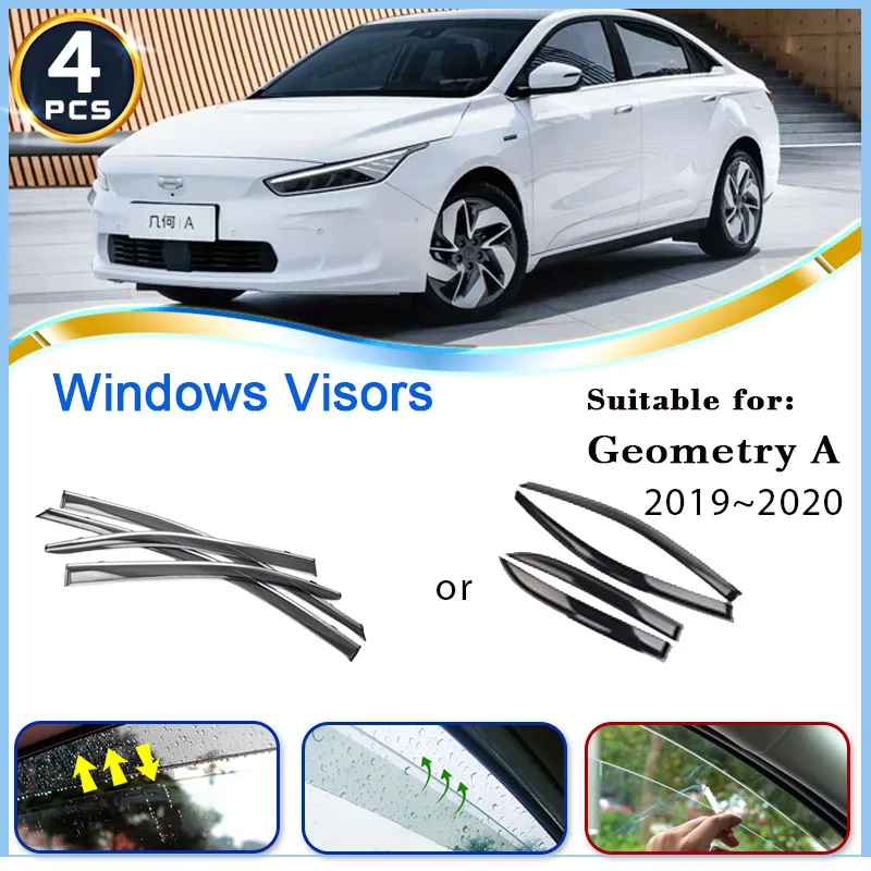 

Car Window Visors For Geely Geometry A 2019~2020 Rainproof Visor Deflector Windshields Shelters Trim Rain Guards Car Accessories