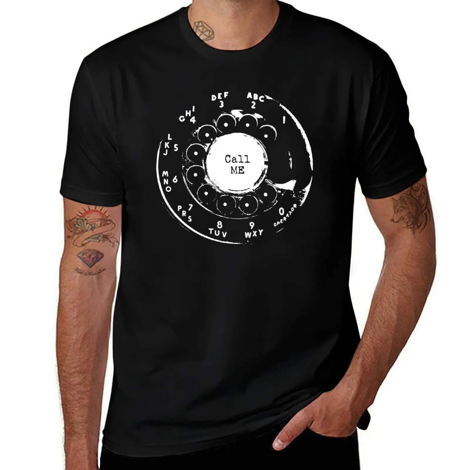 

Call Me. Retro Rotary Vintage Phone Dial T-Shirt kawaii clothes cotton graphic tees t shirts for men