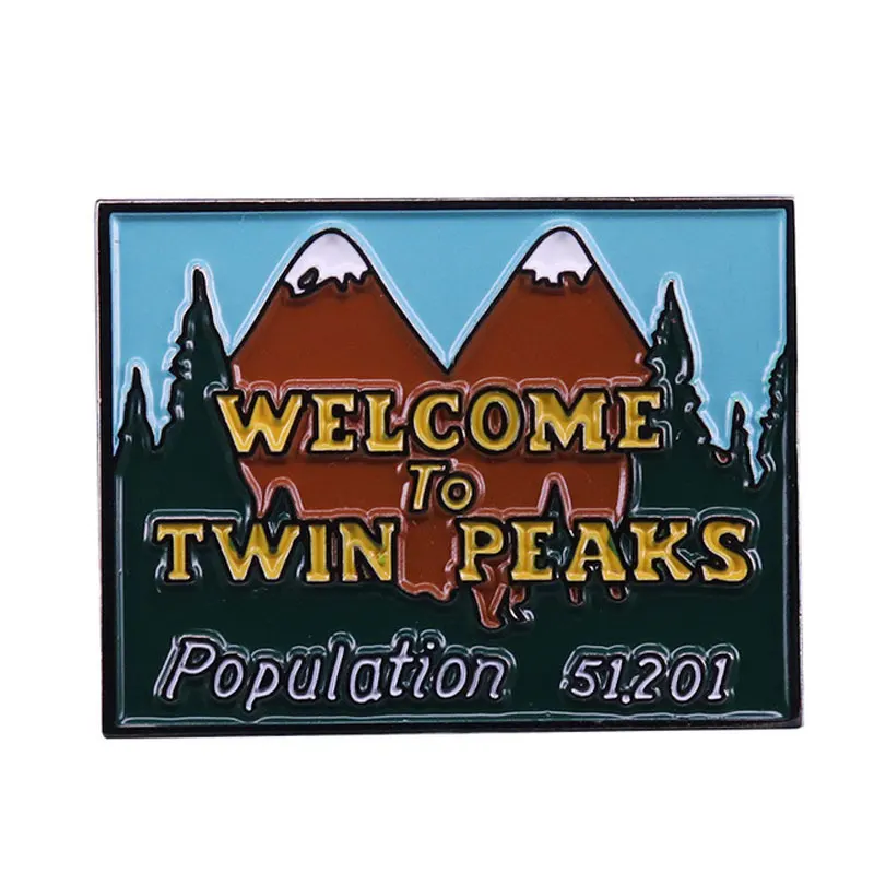 TV Welcome To Twin Peaks Brooch Creativity Metal Badge Jewellery Give Fans Clothes Hat Backpack Accessory Gifts