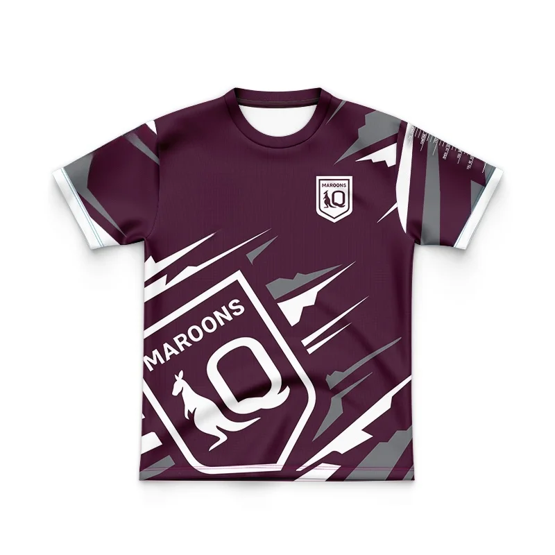 QLD Maroons Away Rugby Jersey para crianças, nome personalizado e número