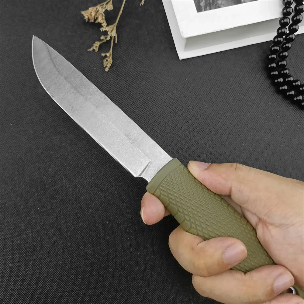 BM 202 Fixed Blade Knife D2 Blade Nylon Fiber Handle with Cowhide Sheath Outdoor EDC Camping Hiking Climbing Survival Tool