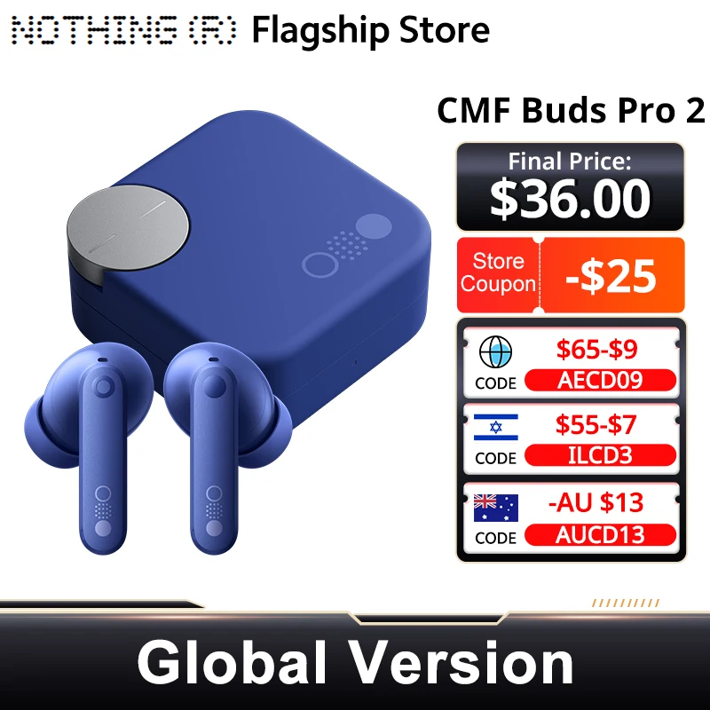 Nothing CMF Buds Pro 2 Global Version Nothing Earphone Bluetooth 5.3 with 50 dB Hybrid Active Noise Cancellation 6 HD MICS IP55 — product photo 1 of 1