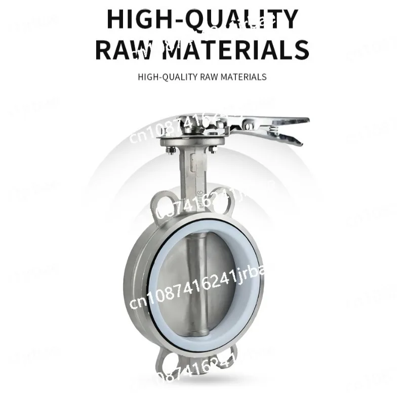 D71F-16P acid and alkali resistant 304 stainless steel manual handle clip-on PTFE butterfly valve DN65 80 100 150