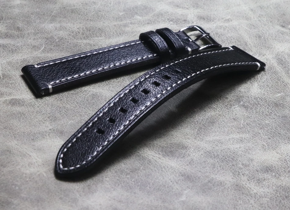 For Man Hand Lengthened Wrist Strap 20mm 22mm Manual Quick Release Cowhide Summer Leather Extended Style Watch Band