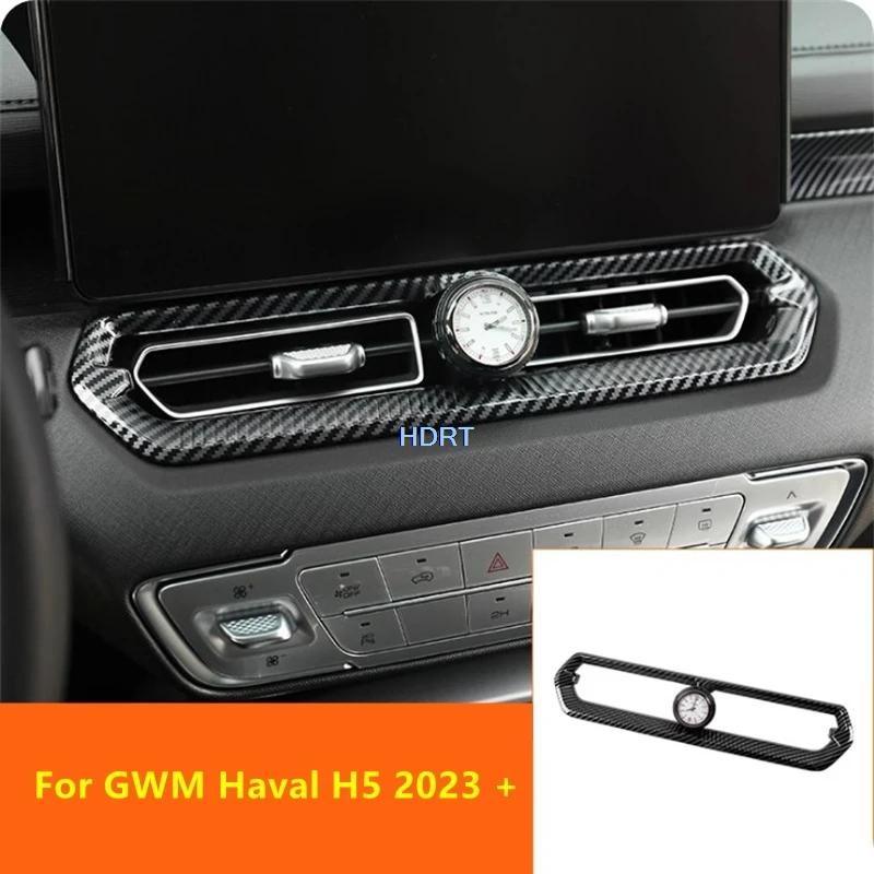 

Для GWM Haval H5 2023 + автомобильный стиль, центральная консоль, часы, вентиляционное отверстие для кондиционера, крышка для часов, защитная декоративная крышка, аксессуары