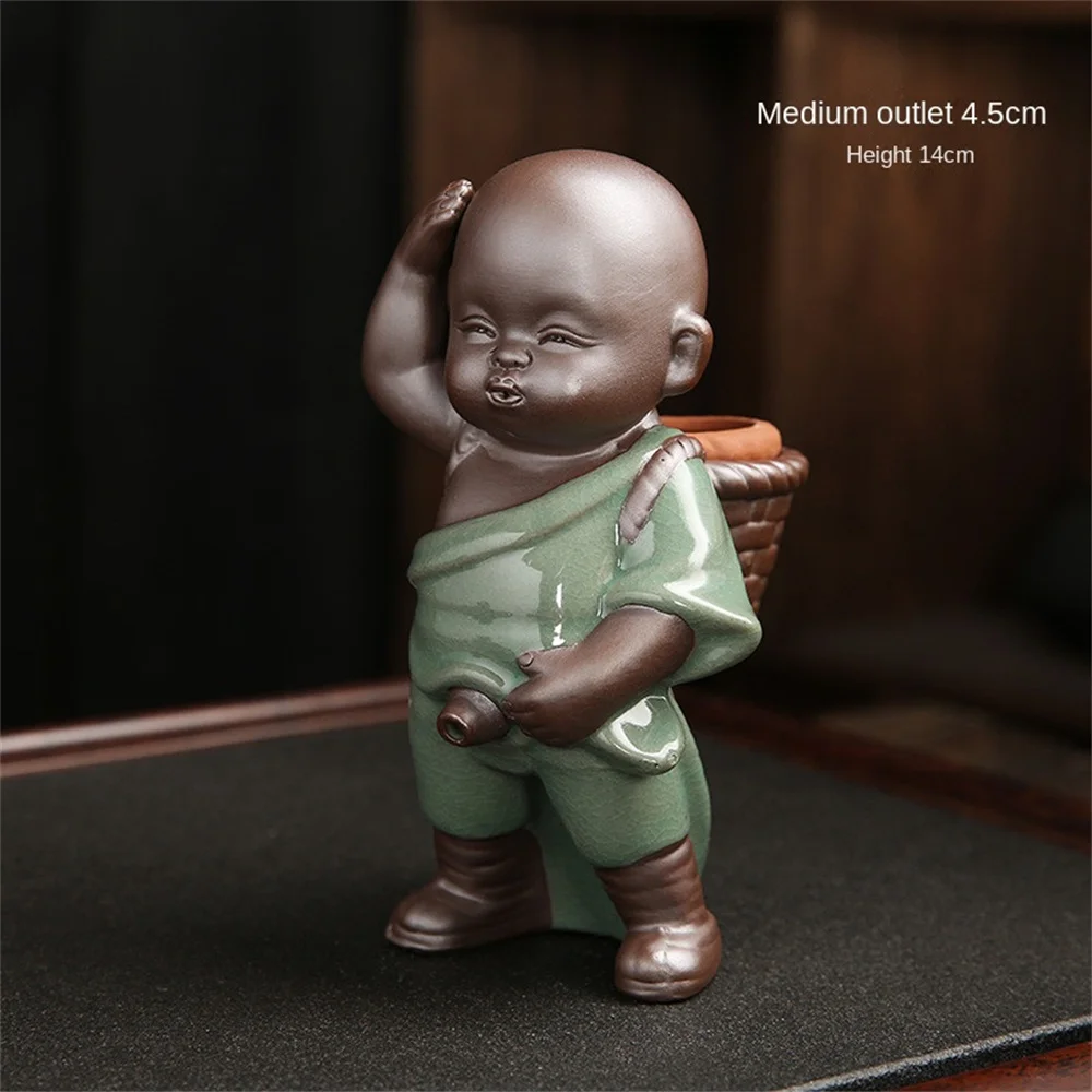 الأرجواني الرمال الشاي الحيوانات الأليفة الحلي ليتل الراهب السيراميك أرقام الشاي اللعب التبول دمية طقم شاي التبول رذاذ الماء الملحقات