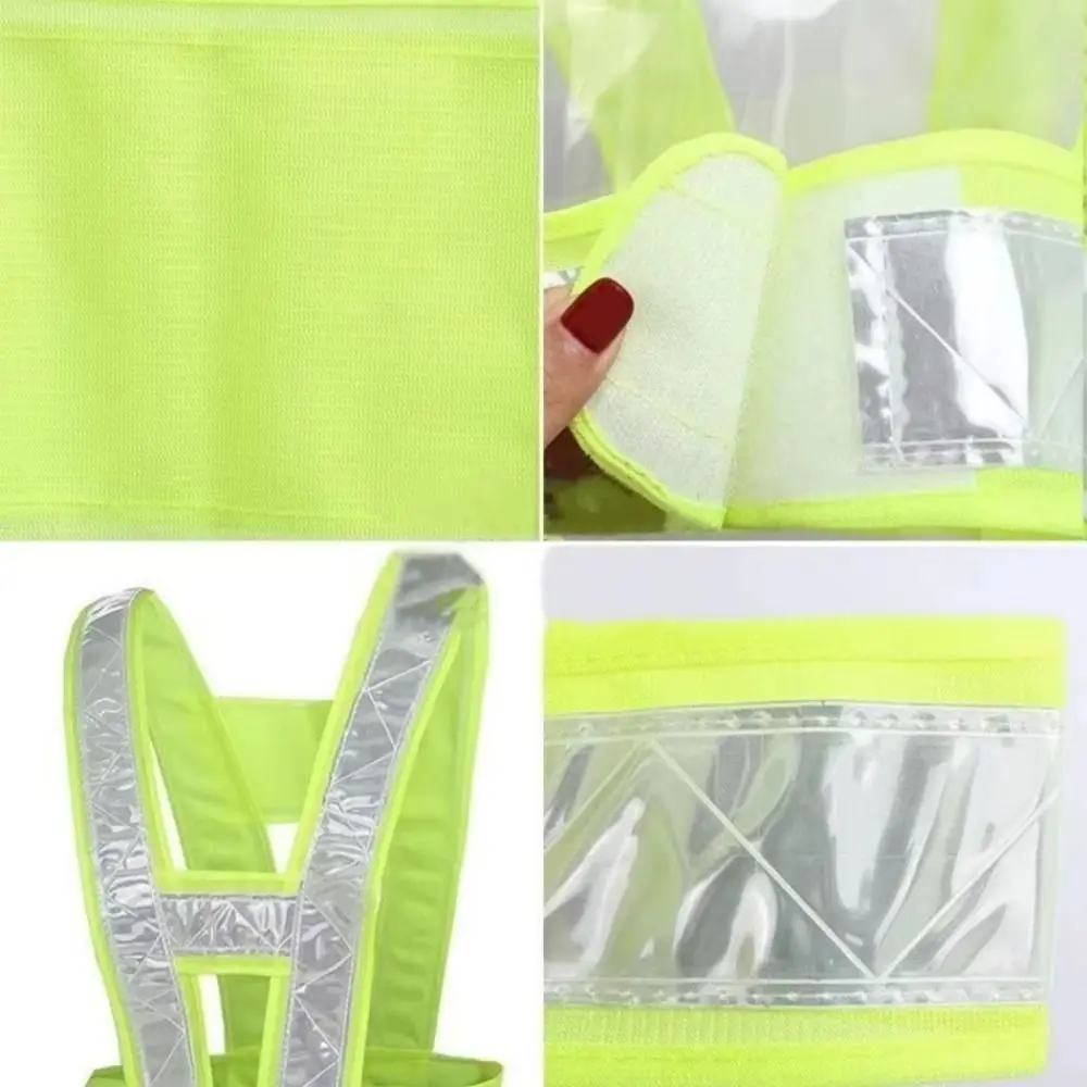 Mesh Reflective Waistcoat Multi-Scenario V-shaped Night Riding Vests Unisex Breathable Running Reflective Vest